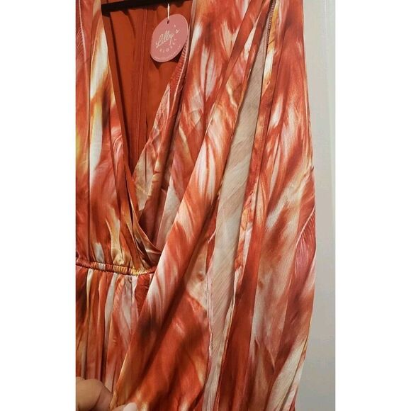 Lilly's‎ Kloset Maxi Dress, Slit Sleeves, Tiered Wrap Ruffle Hem 3XL Plus Size! - Picture 7 of 12